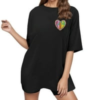 Majice za žene, Vintage majica s okruglim vratom s printom u donjem rublju, Ženske majice s grafičkim printom