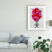 Zaštitni znak likovna umjetnost 'Valentine Heart Balloon ilustracija' Platno umjetnost FAB FUNKY