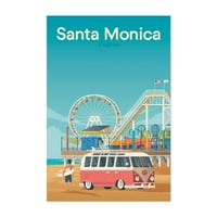 Santa Monica California Beach Automobili 24 36 Unframed Wall Art Print
