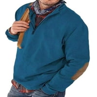 Muška majica s kapuljačom s dugim rukavima, pulover s patentnim zatvaračem, sportski top, jesensko plava 4 inča