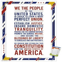 Sjedinjene Američke Države-plakat na zidu s preambulom Ustava, 22.375 34
