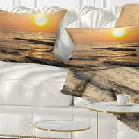 Dizajnirati tipični izlazak sunca s mirnim valovima - jastuk za bacanje mora - 12x20