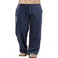 Muške hlače u donjem dijelu s elastičnim strukom, hlače s kravatom, ležerna dnevna odjeća, joga siva, 5 inča
