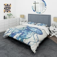 DesignArt 'Blue Deep Sea X' Set Coastal Duvet Cover Set